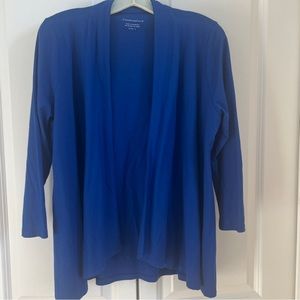 Blue Wrap Top L Sz Large Charter Club Lightweight Layer